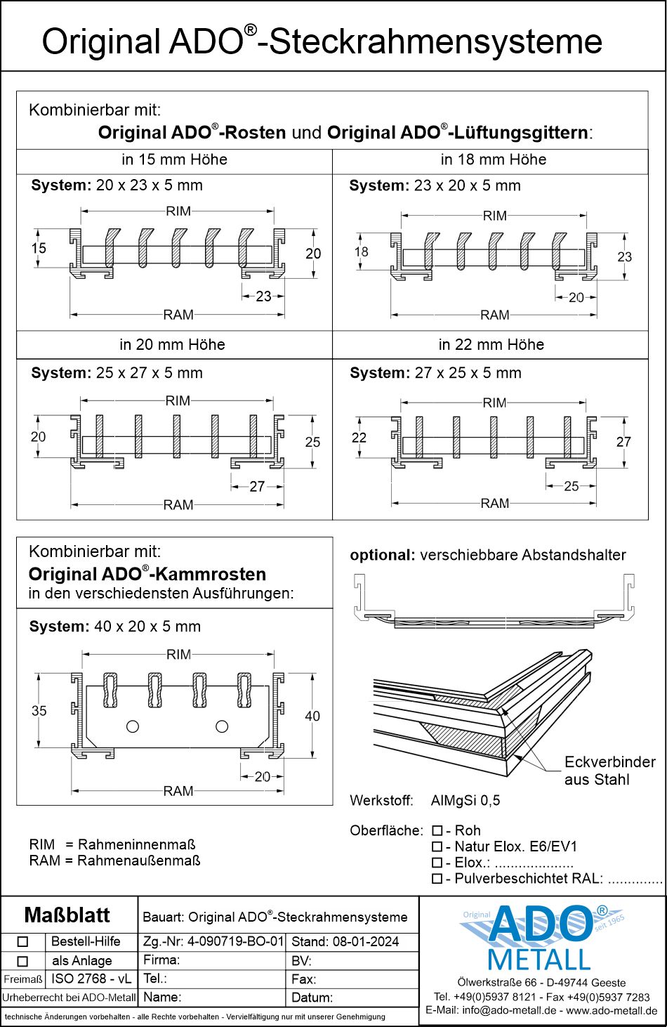 ADO Steckrahmensysteme
